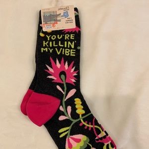 blue q crew socks - “you’re killing my vibe”